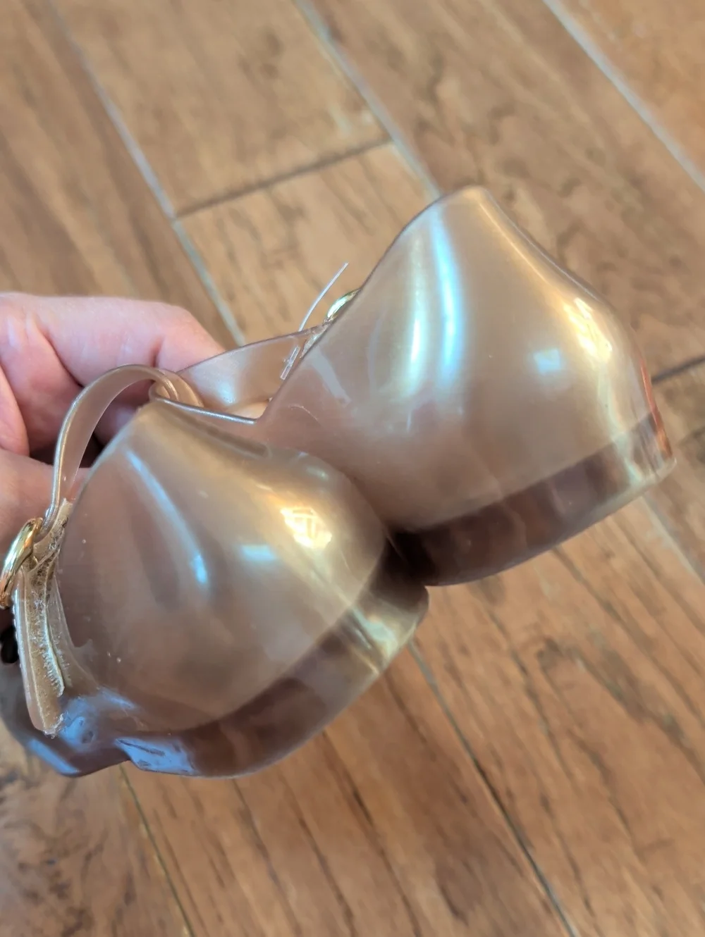 Mini Melissa Sweet Love Metallic Gold and Black Bow Mary Jane Shoes